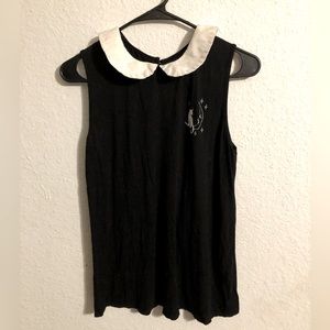 Kitty Cat Peter Pan Collared Top